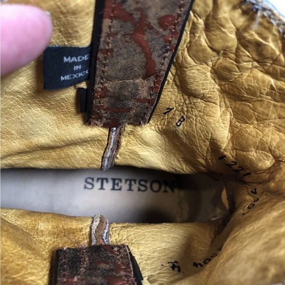 Stetson Women Short Cowboy Boots Bronze Copper Color With Studded Detail Unique - Picture 5 of 14